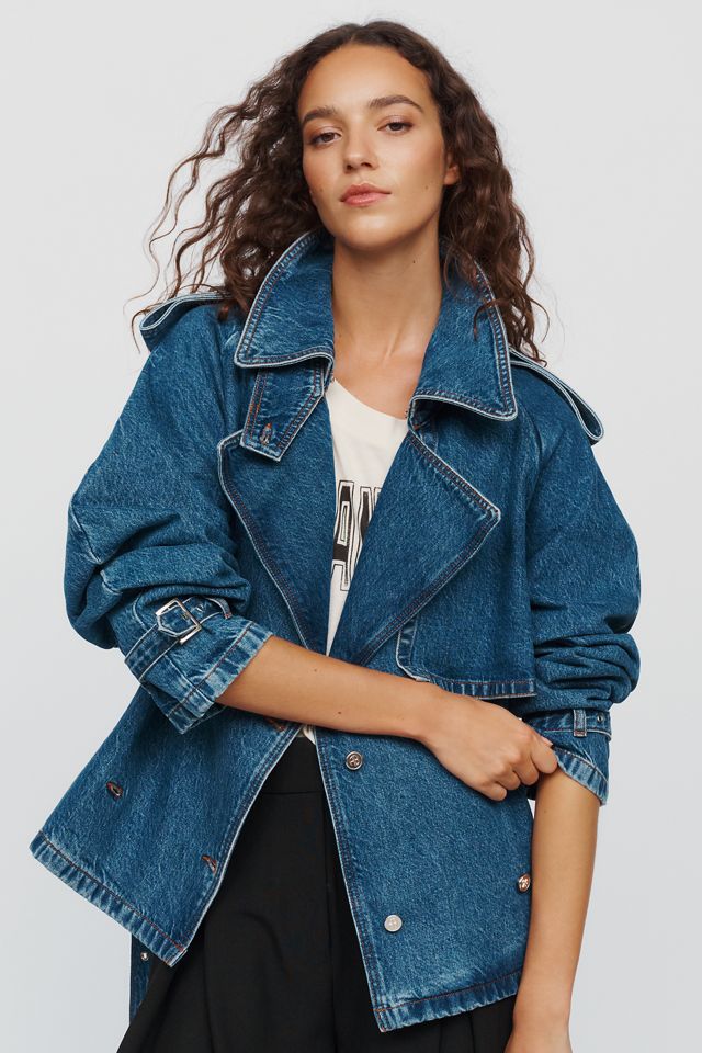 Anine Bing Pascale Denim Trench Coat #4