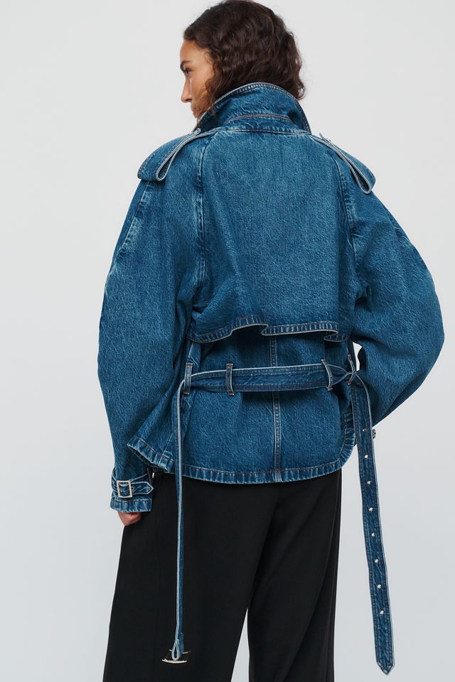 Anine Bing Pascale Denim Trench Coat #5