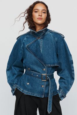 Anine Bing Pascale Denim Trench Coat