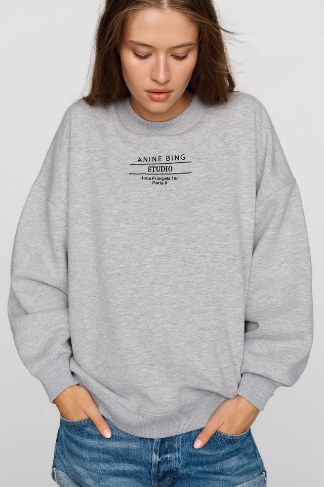 Anine Bing Miles Cotton Blend Graphic Sweatshirt #2