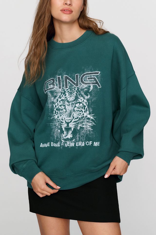 Anine Bing Miles 100% Cotton Leopard Sweatshirt #2