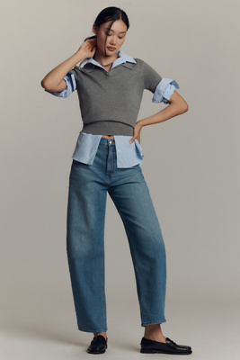SAM EDELMAN HIGH-RISE BARREL JEANS 