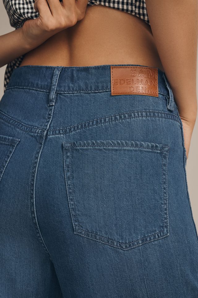 Sam Edelman High-Rise Cuffed Wide-Leg Jeans #3