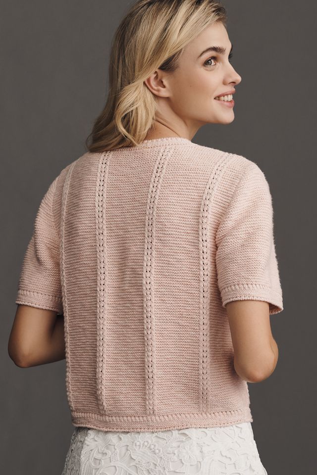 Sam Edelman Colleen Short-Sleeve Cardigan Sweater