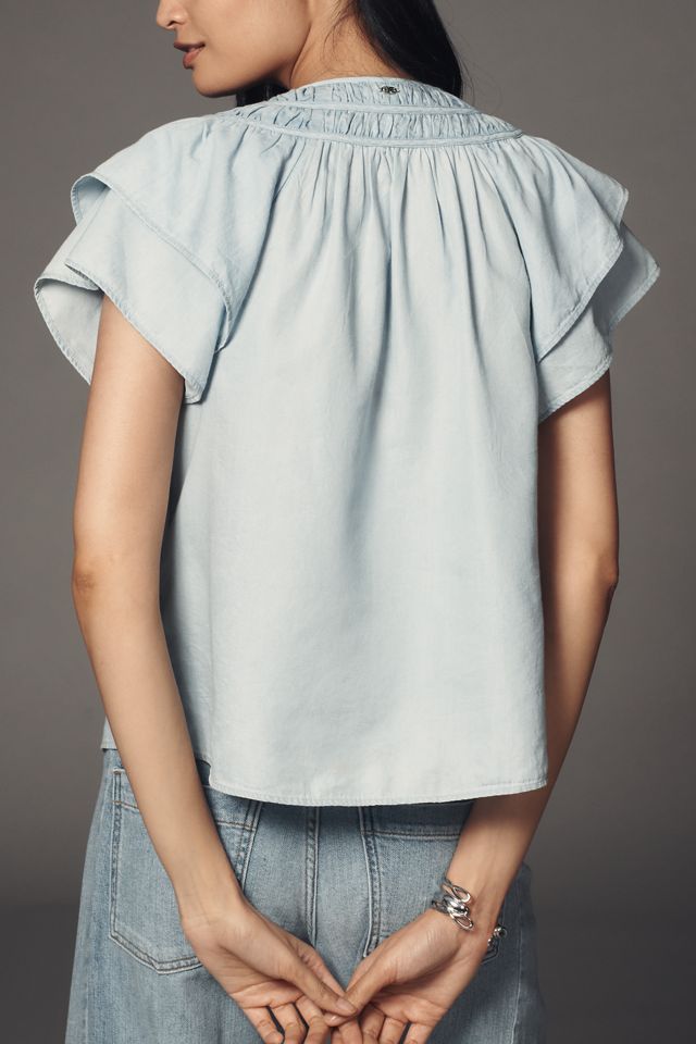 Sam Edelman Tabitha Short-Sleeve V-Neck Blouse #2