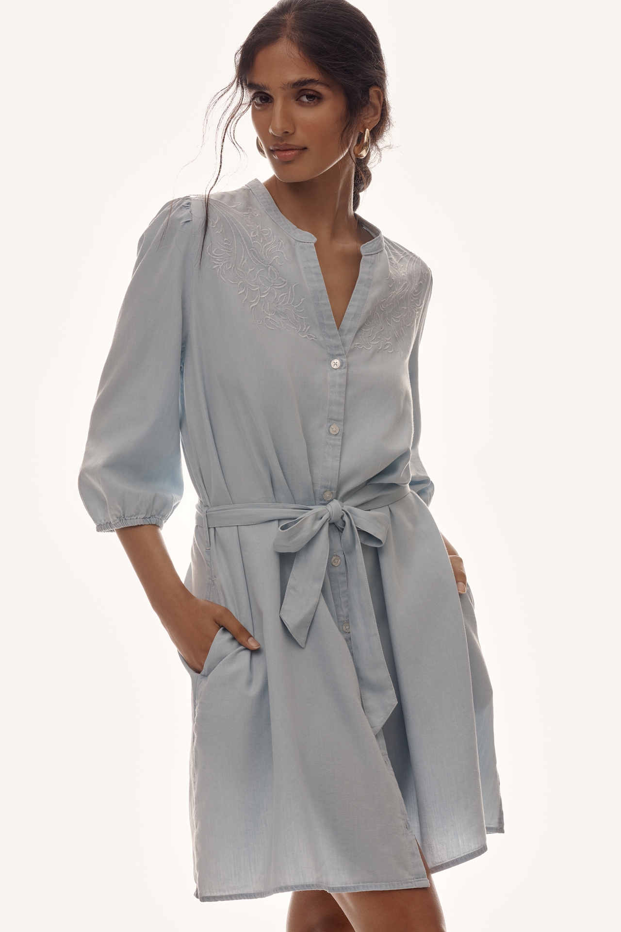 Sam Edelman Laine Tie-Belt Mini Dress