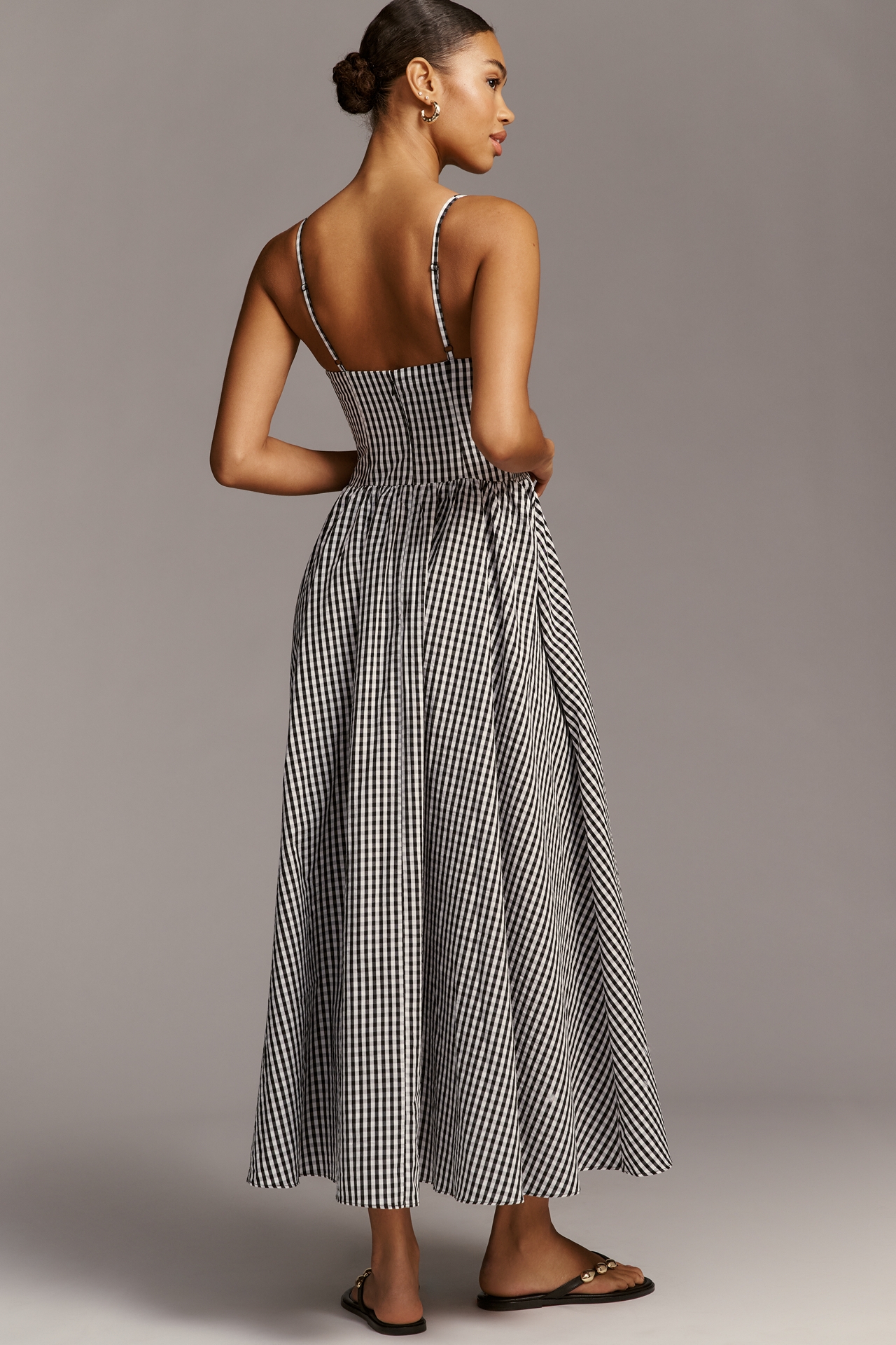 Faithfull The Brand Chiara Sleeveless Basque-Waist Midi Dress