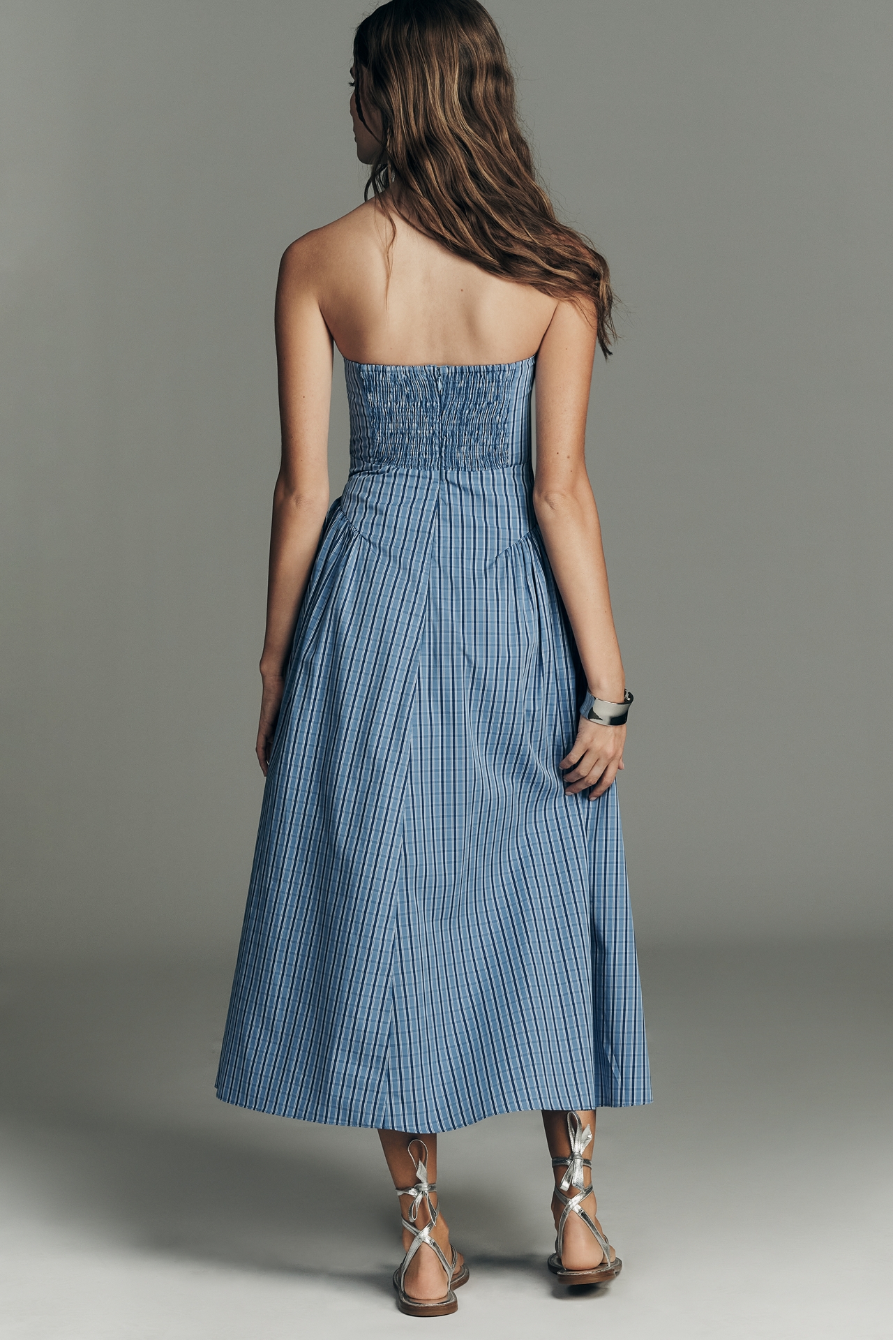 Faithfull The Brand Benetta Strapless A-Line Midi Dress