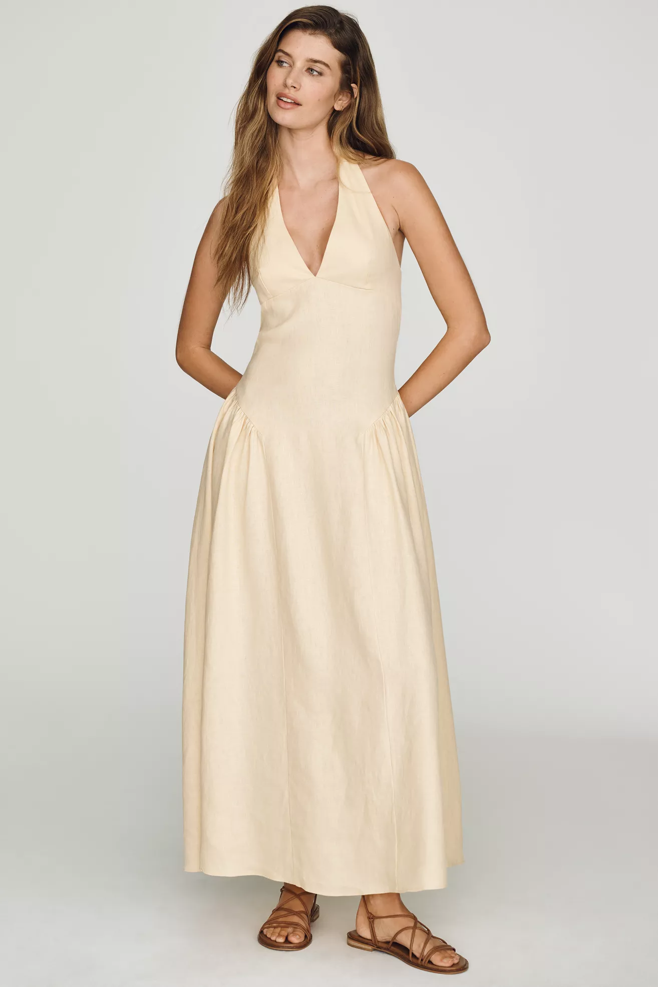 Faithfull La Cala 100% Linen Maxi Dress