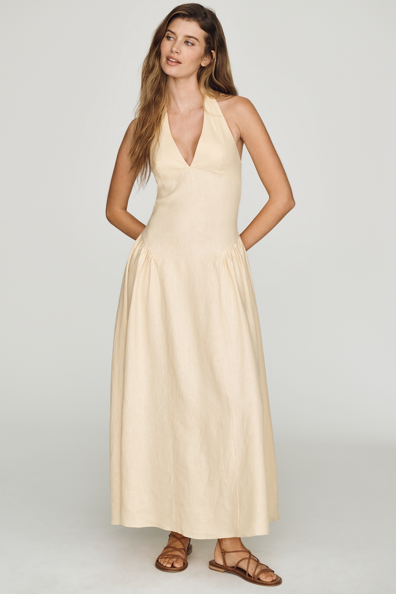 Faithfull La Cala Linen Maxi Dress