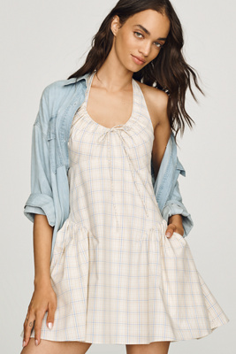 Faithfull Lola 100% Cotton Mini Dress In White