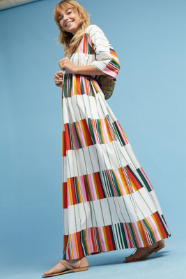 chinese dress ladies Marimekko Migot Unikko Sleeveless Maxi Dress | Red, Lilac main image 0