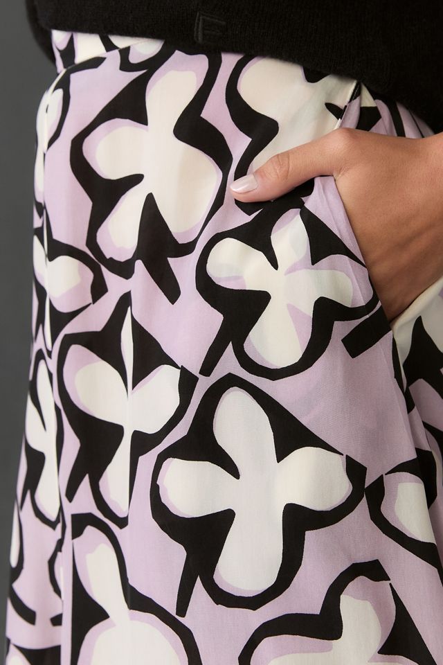 Marimekko Sivellin Patikka Cupro Midi Skirt | Anthropologie