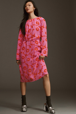 Marimekko Majolika Unikko Midi Dress In Pink ModeSens