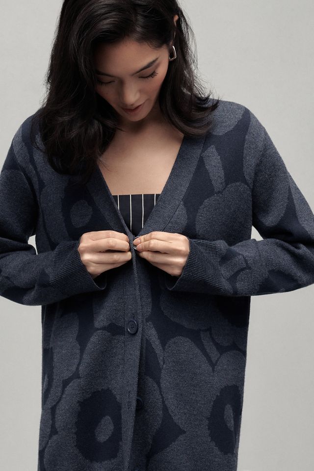 Marimekko Kadmium Unikko Wool Cardigan Sweater | Anthropologie