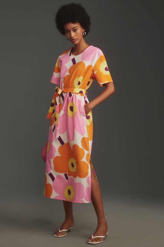 Marimekko Kemut Unikko Poplin Midi Dress | Anthropologie