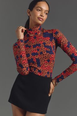 Shop Marimekko Armas Unikko Turtleneck Top In Multicolor