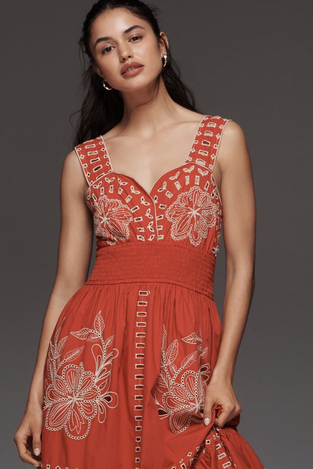 Rails Fawn Sweetheart Embroidered Eyelet Midi Dress #3