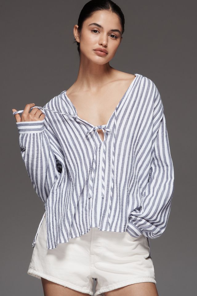 Rails Brielle Long-Sleeve Front-Tie Blouse #3