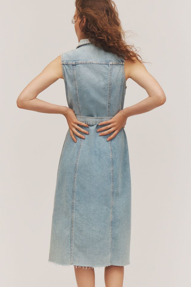 Rails Costa Sleeveless Belted Denim Midi Shirt Dress #1