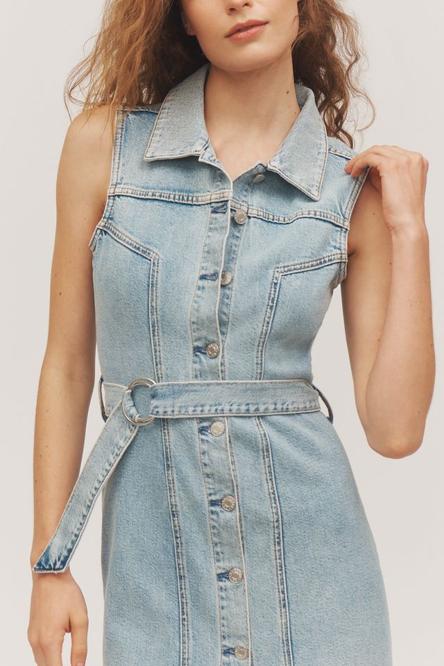 Rails Costa Sleeveless Belted Denim Midi Shirt Dress #2