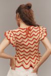 Rails Coen Flutter-Sleeve Crochet Knit Top