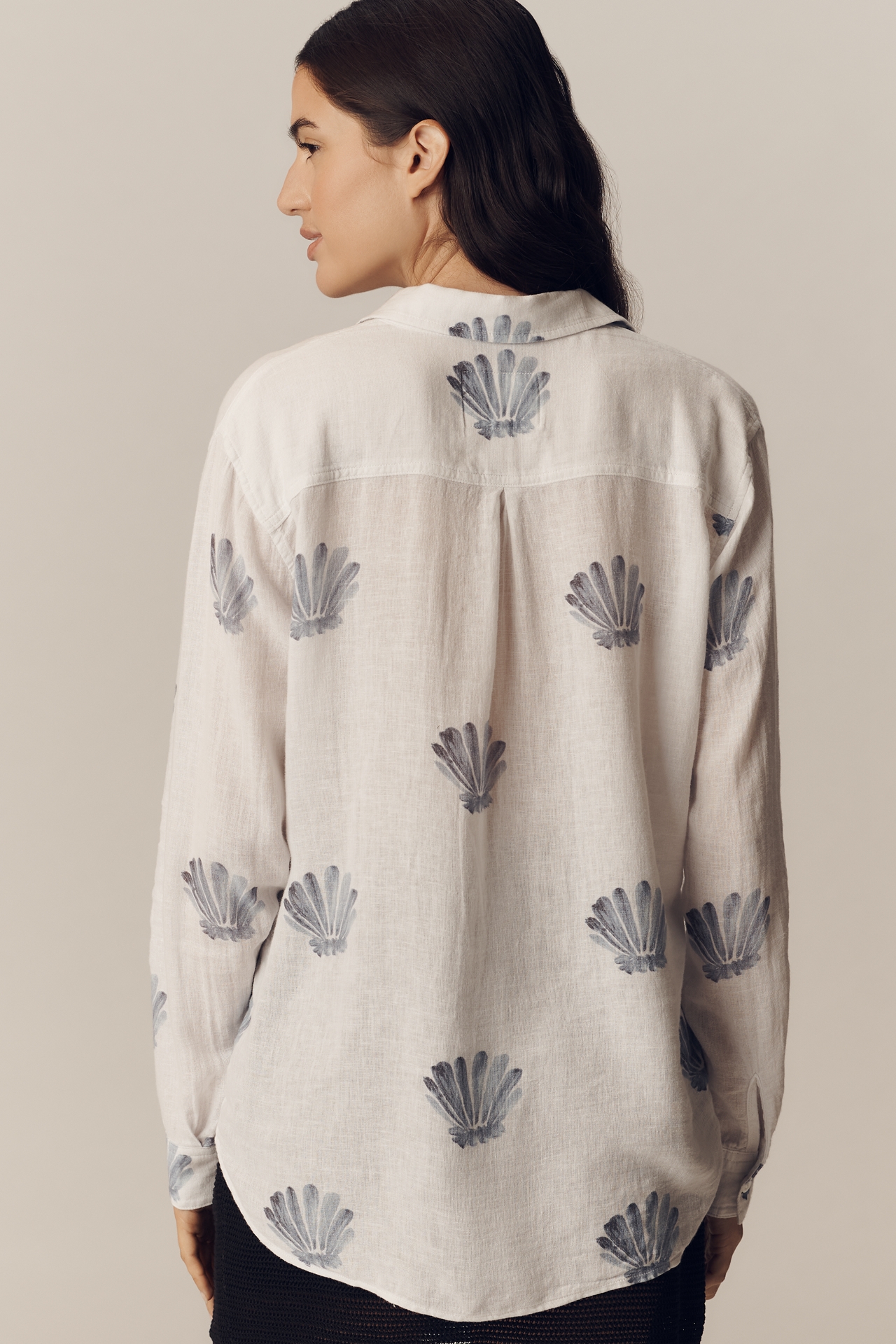 Rails Charli Linen Blend Printed Buttondown Shirt