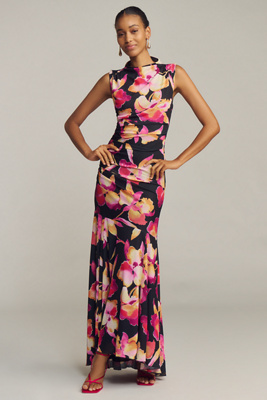 Rails Cosmos Sleeveless High-neck Ruched Maxi Dress In Multi