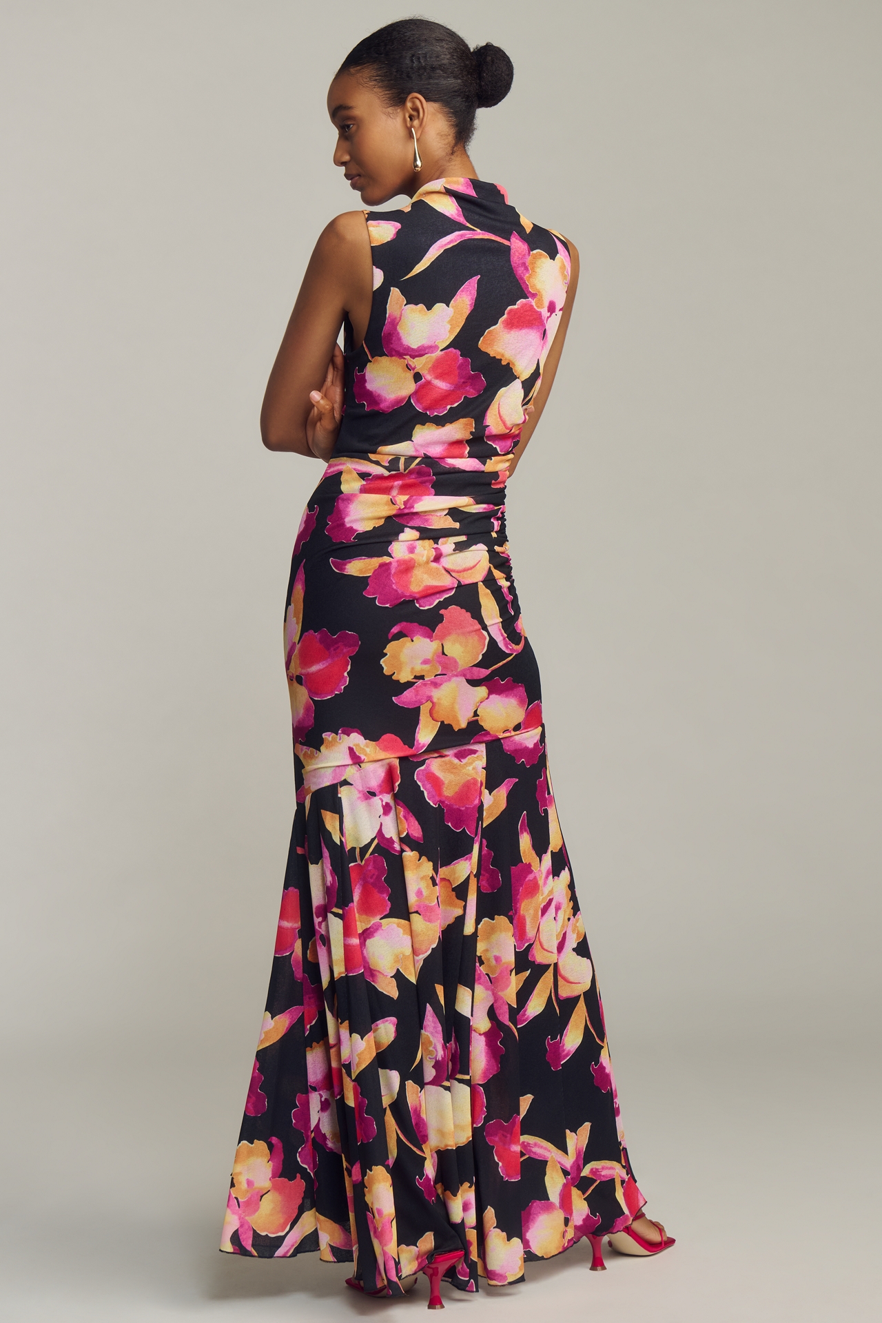 Rails Cosmos Sleeveless High-Neck Ruched Maxi Dress
