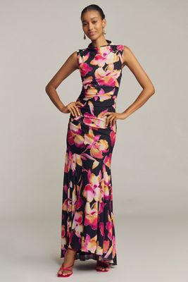 Rails Cosmos Sleeveless High-Neck Ruched Maxi Dress
