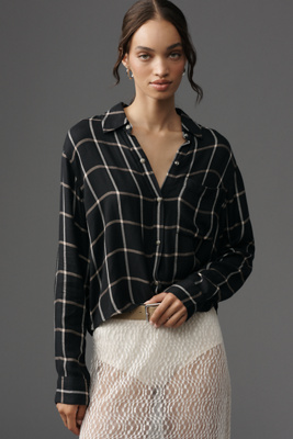 Rails Malin Plaid Jacket Top In Black