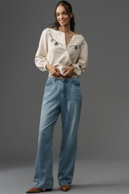 Rails Normandie Relaxed Wide-leg Pants In Blue