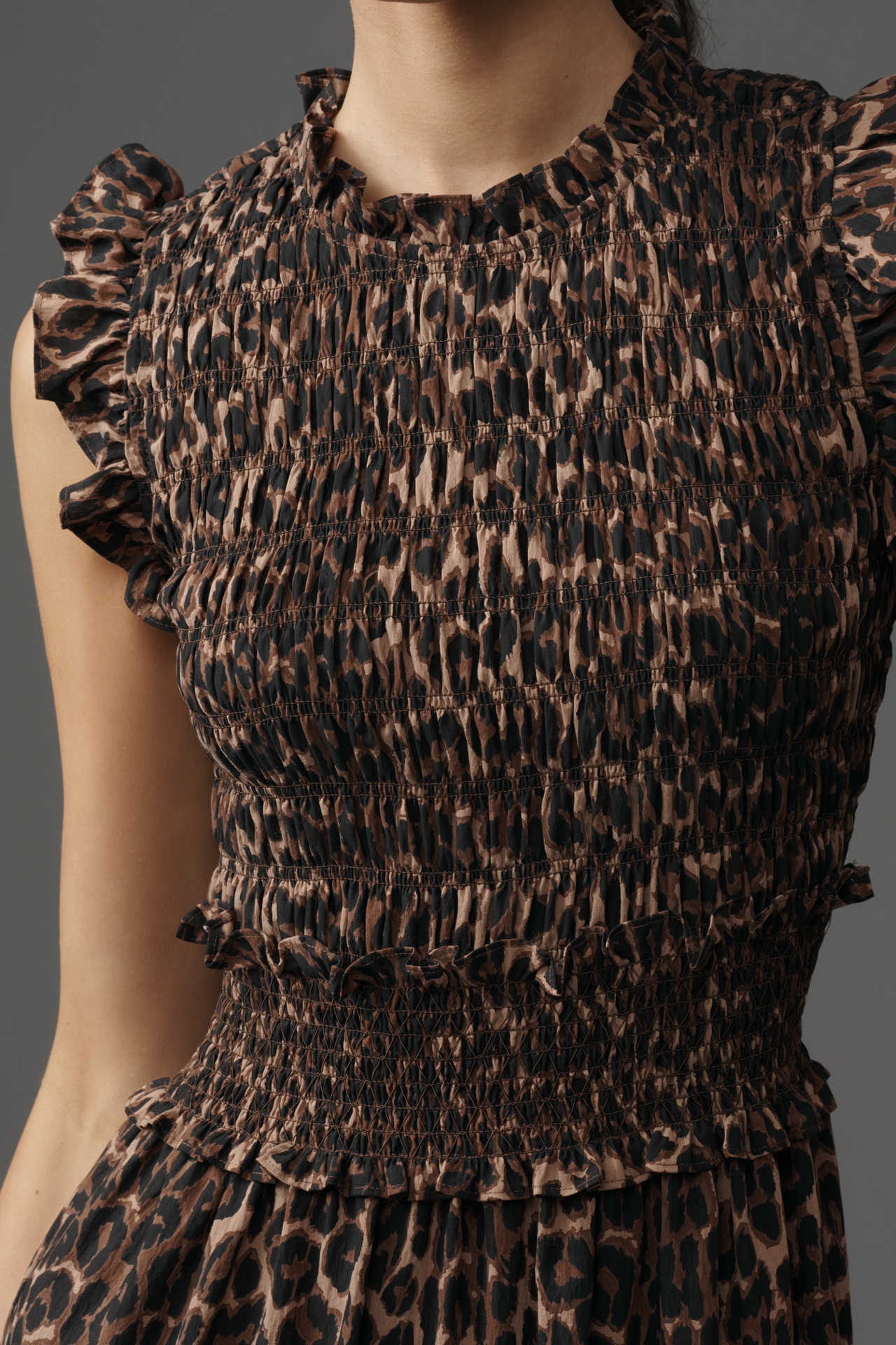 Rails Vivier Sleeveless Smocked Midi Dress