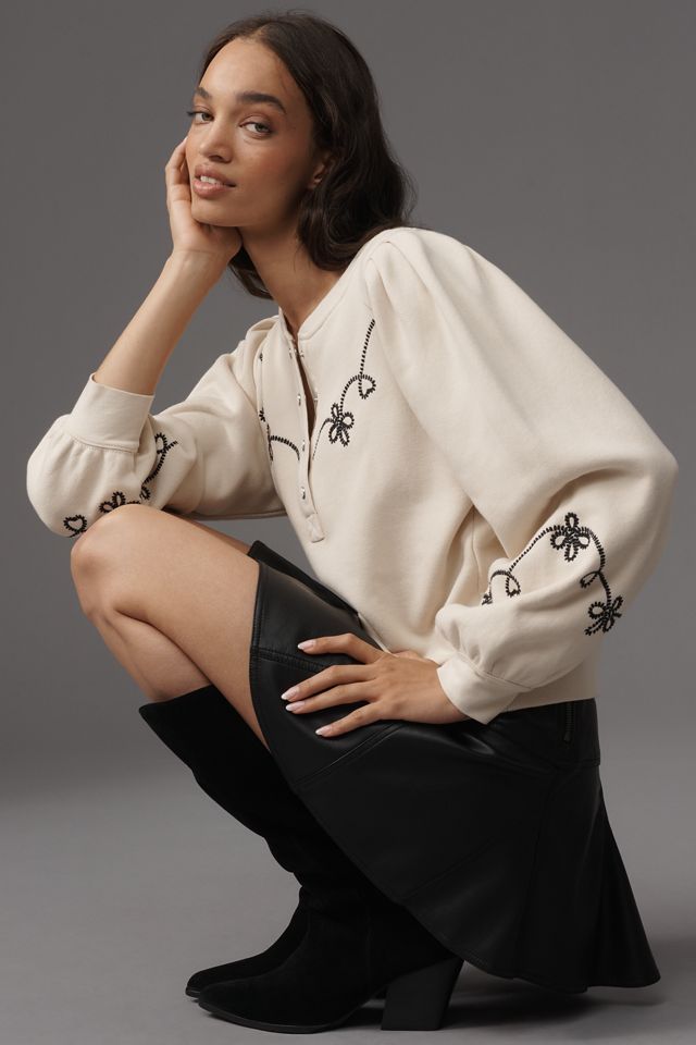 Rails Hanne Embroidered Half-Placket Sweatshirt #3