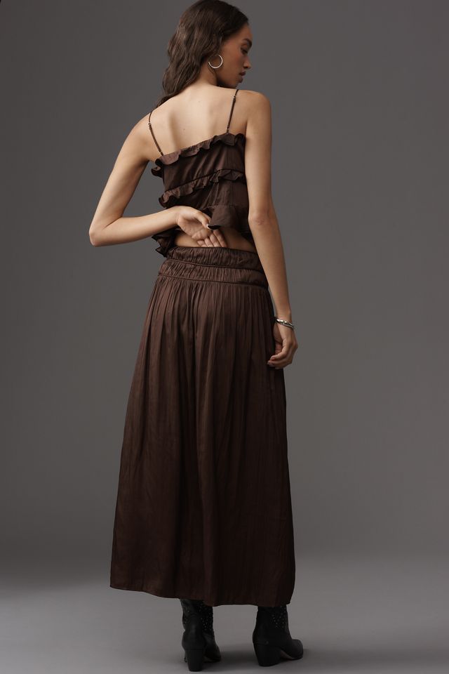Rails Nara Crinkled Satin Midi Skirt #2