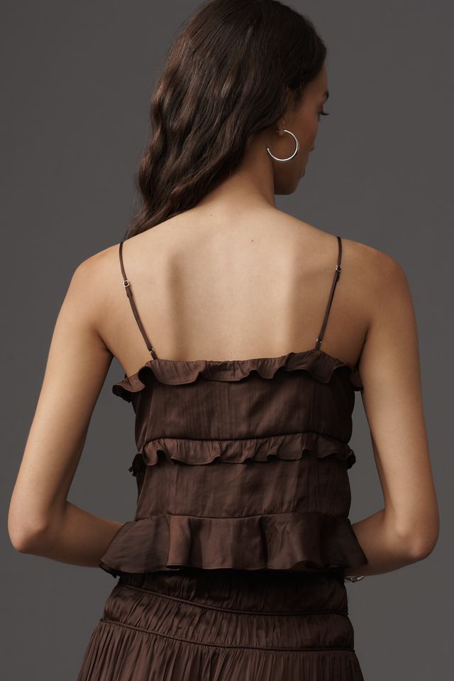 Rails Ortona Ruffled Satin Tank Top #1