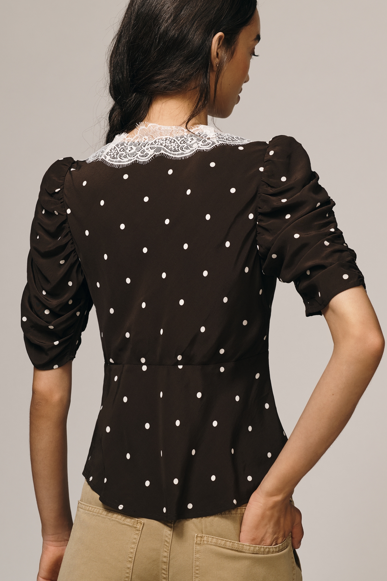 Rails Lazara Lace V-Neck Short-Sleeve Top