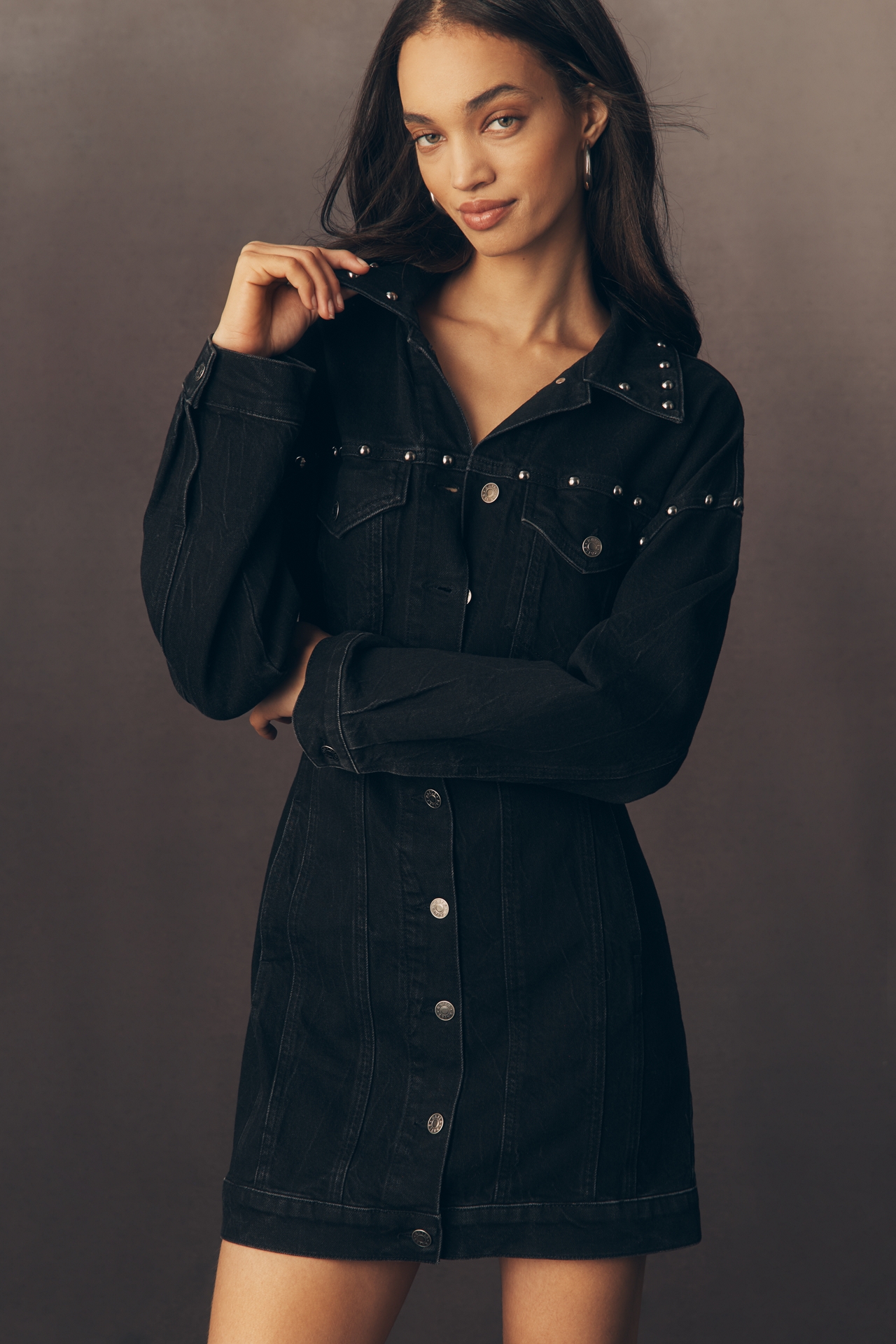 Rails Ladera Studded Denim Mini Dress