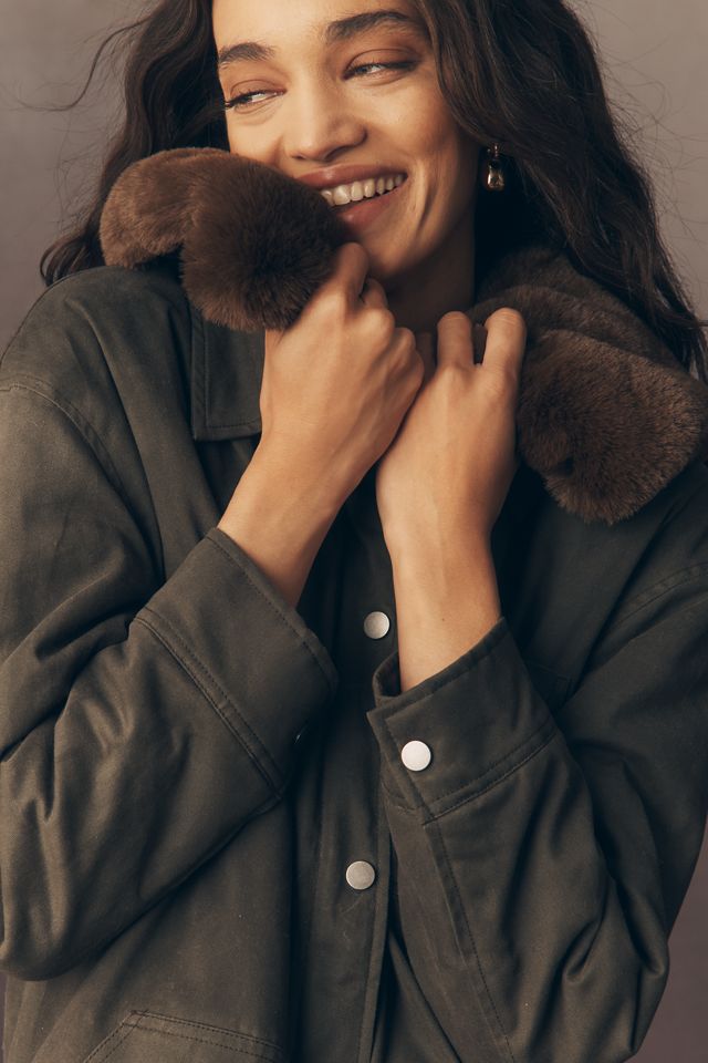 Rails Tessuto Faux Fur Collar Jacket | Anthropologie