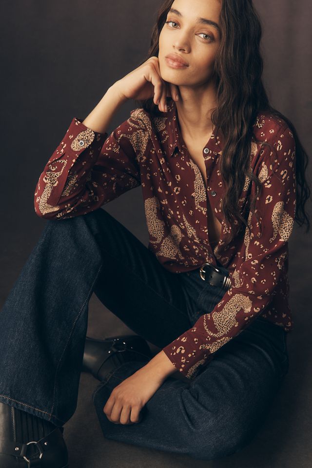 Rails Kate Silk Long-Sleeve Buttondown Top | Anthropologie
