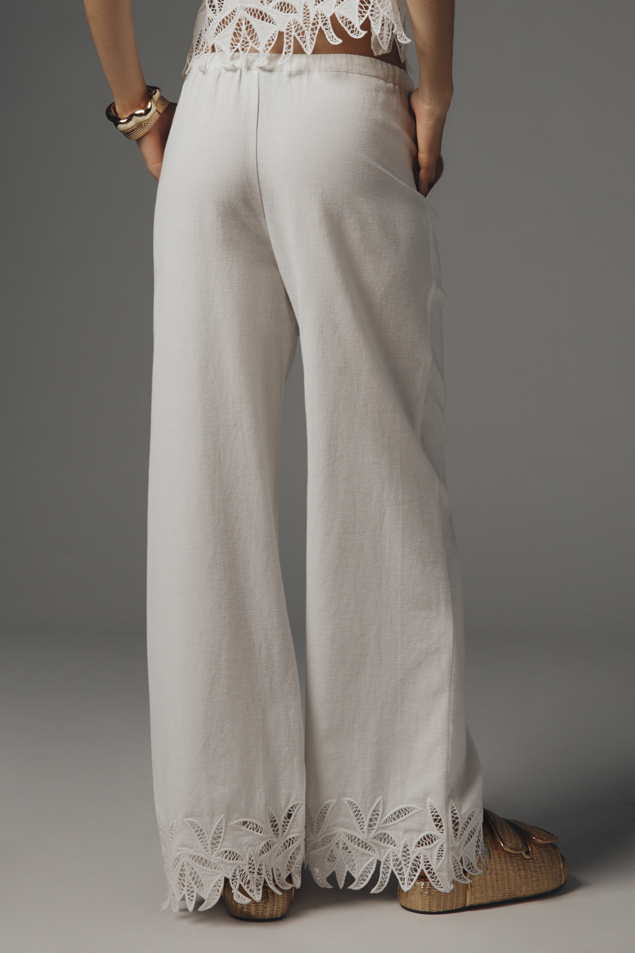 Rails Emmie Embroidered Wide-Leg Drawstring Pants