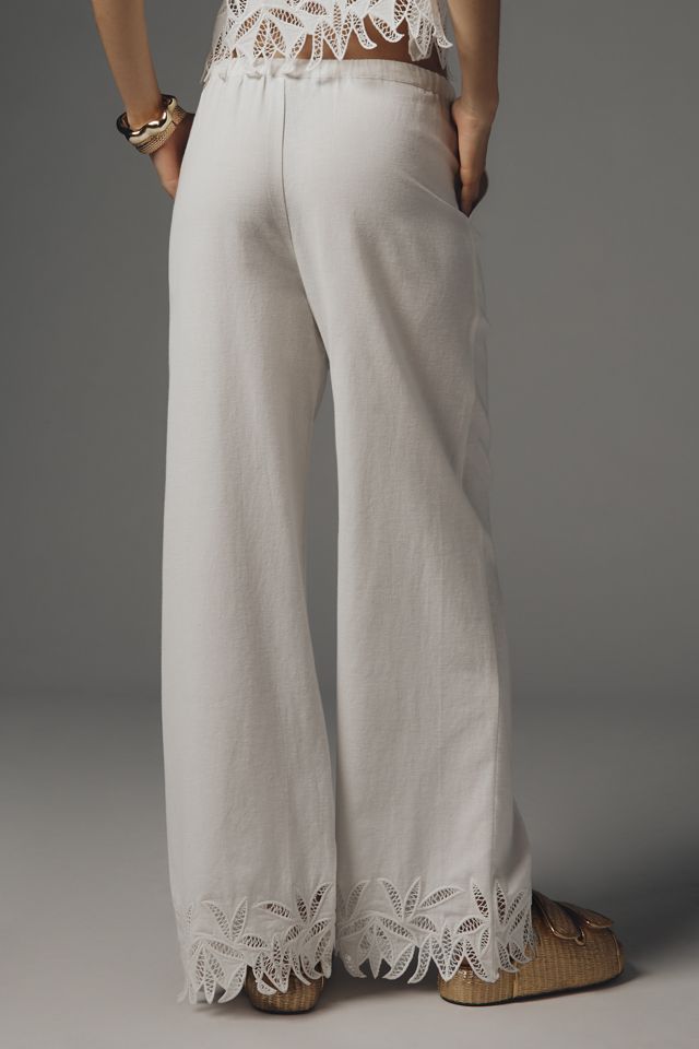 Rails Emmie Embroidered Wide-Leg Drawstring Pants | Anthropologie