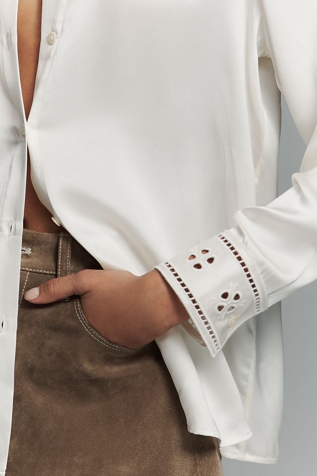 Rails Clarise Silk Eyelet Blouse | Anthropologie