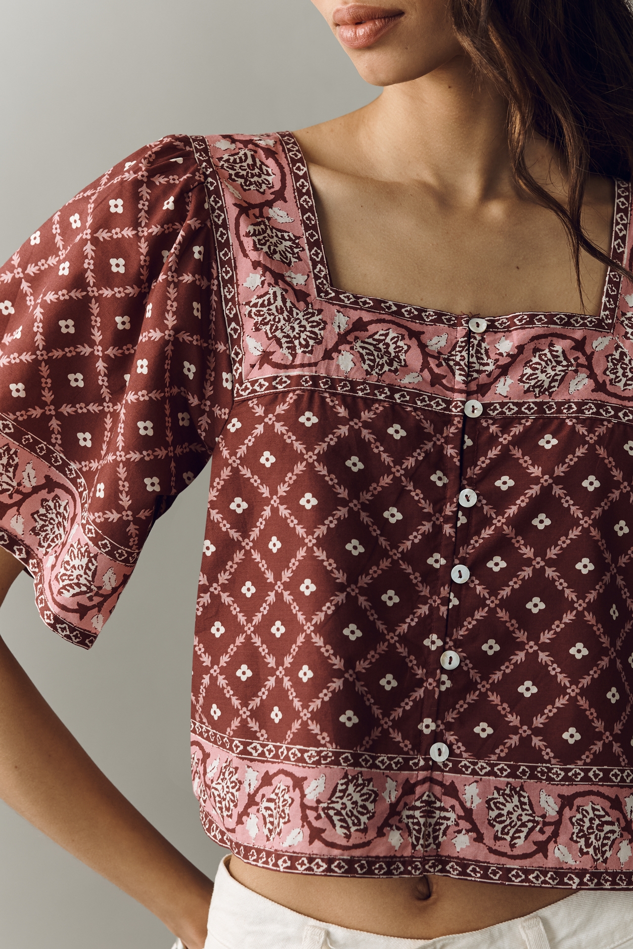 Rails Ellen Cotton Short Sleeve Blouse
