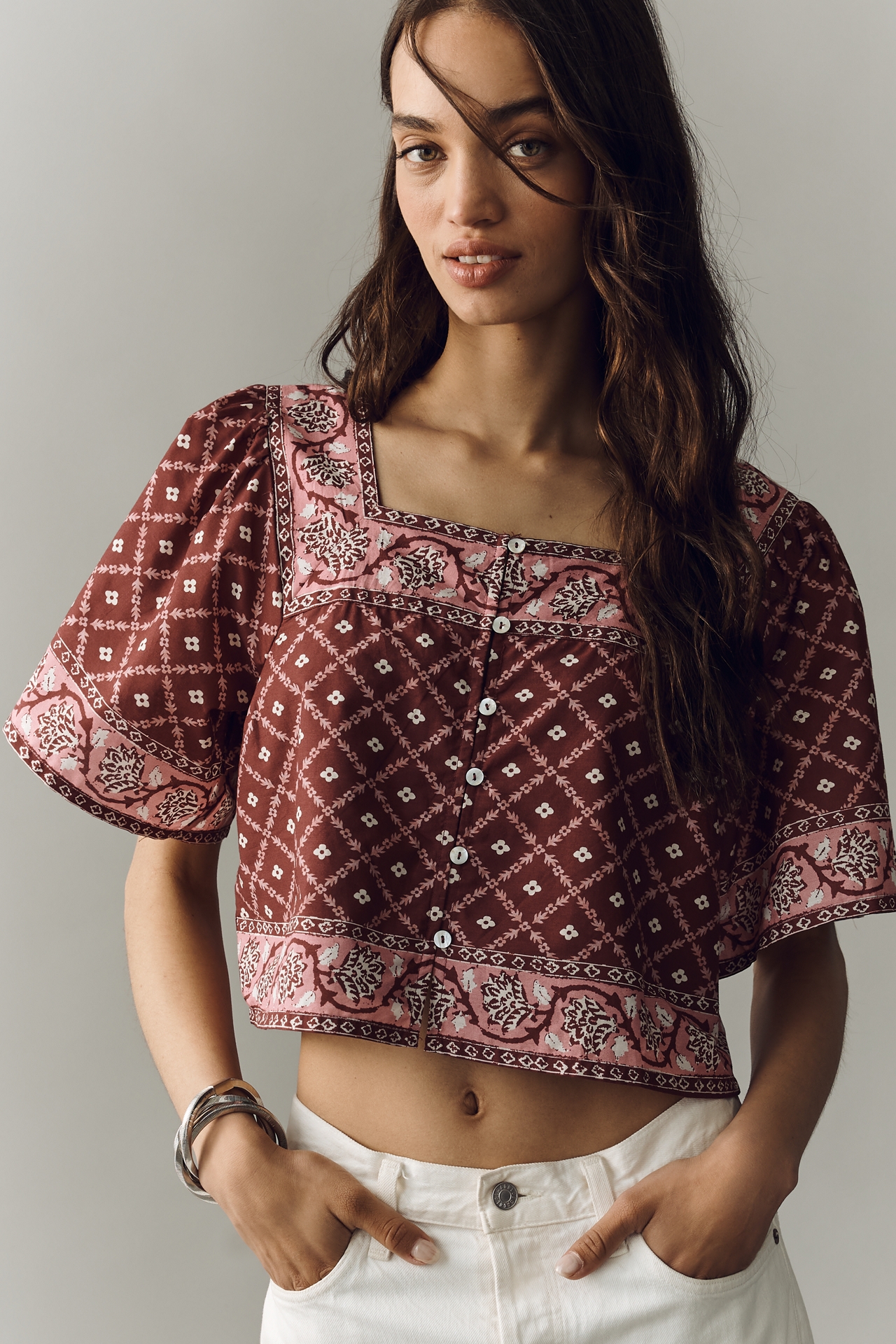 Rails Ellen Cotton Short Sleeve Blouse