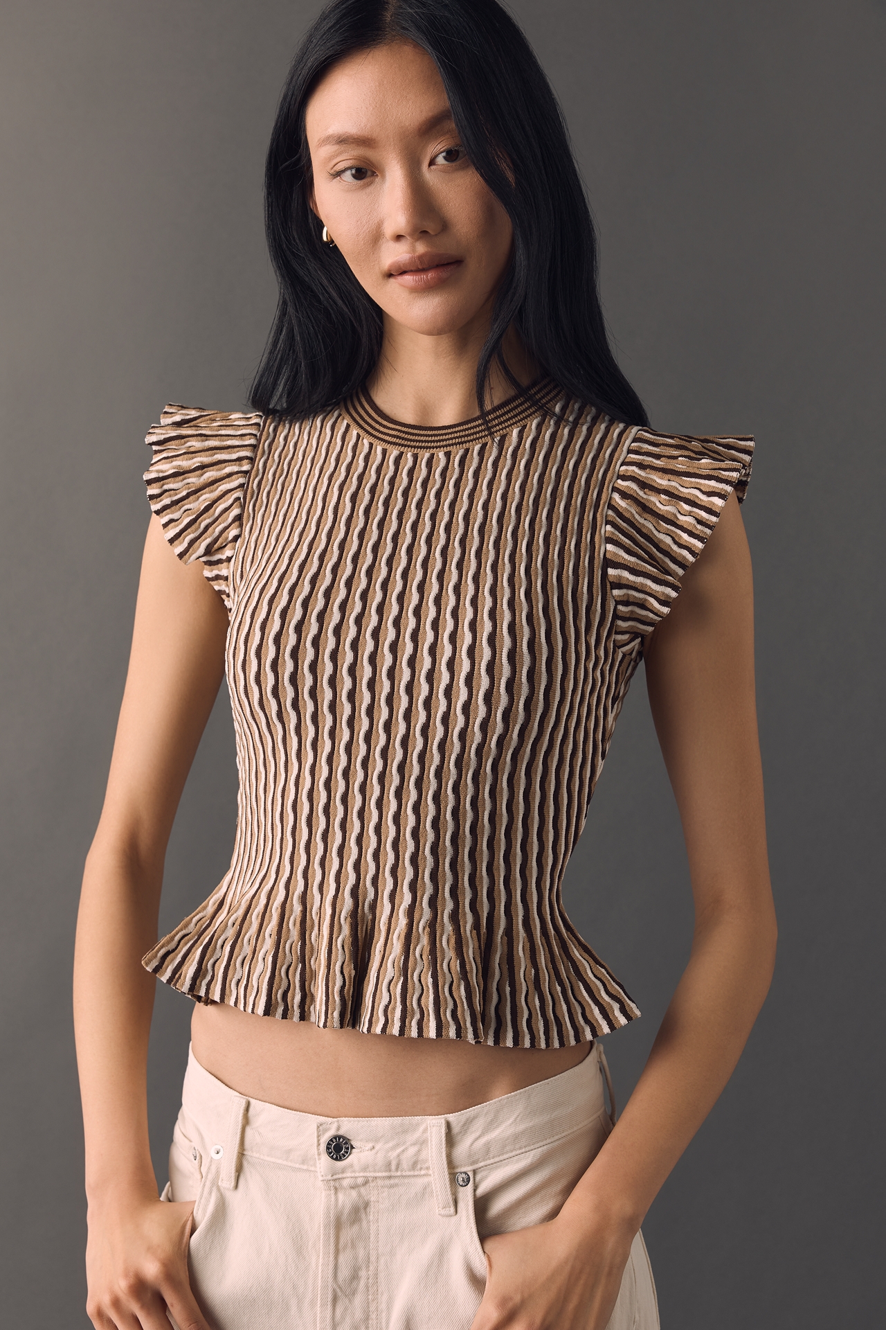 Rails Bryn Ribbed Peplum Tank 