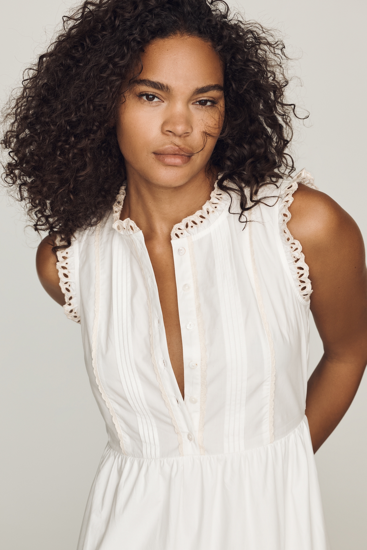 Rails Aubrie Cotton Ruffle Midi Dress