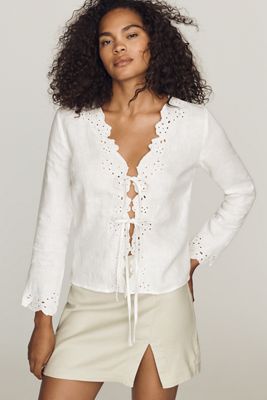 mare♡Sheer Docking French Sleeve Blouse By Anthropologie Sheer Grommet Blouse | Anthropologie