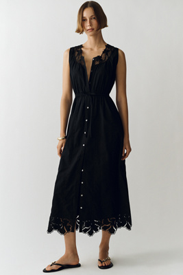 Lorina Cotton Cutwork Maxi Dress