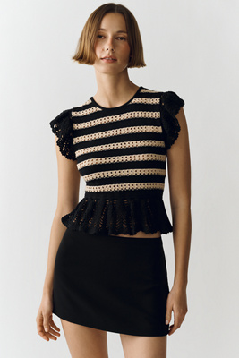 お値下げ！Heve ヘイブ　Arch Peplum knit black Rails Coen Peplum Sweater | Anthropologie
